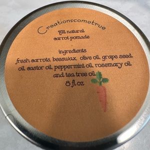 All natural carrots hair pomade